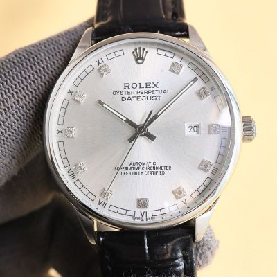 Replica Rolex Best Edition with 8215 Movement Italian Calf Leash Black/Red Watch Strap 40mm Watch